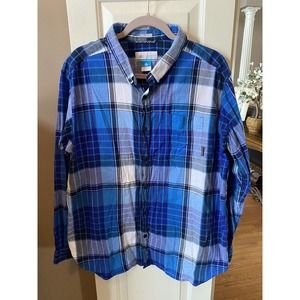 Columbia Men's Long‎ Sleeve Flannel Blue Plaid Size XL